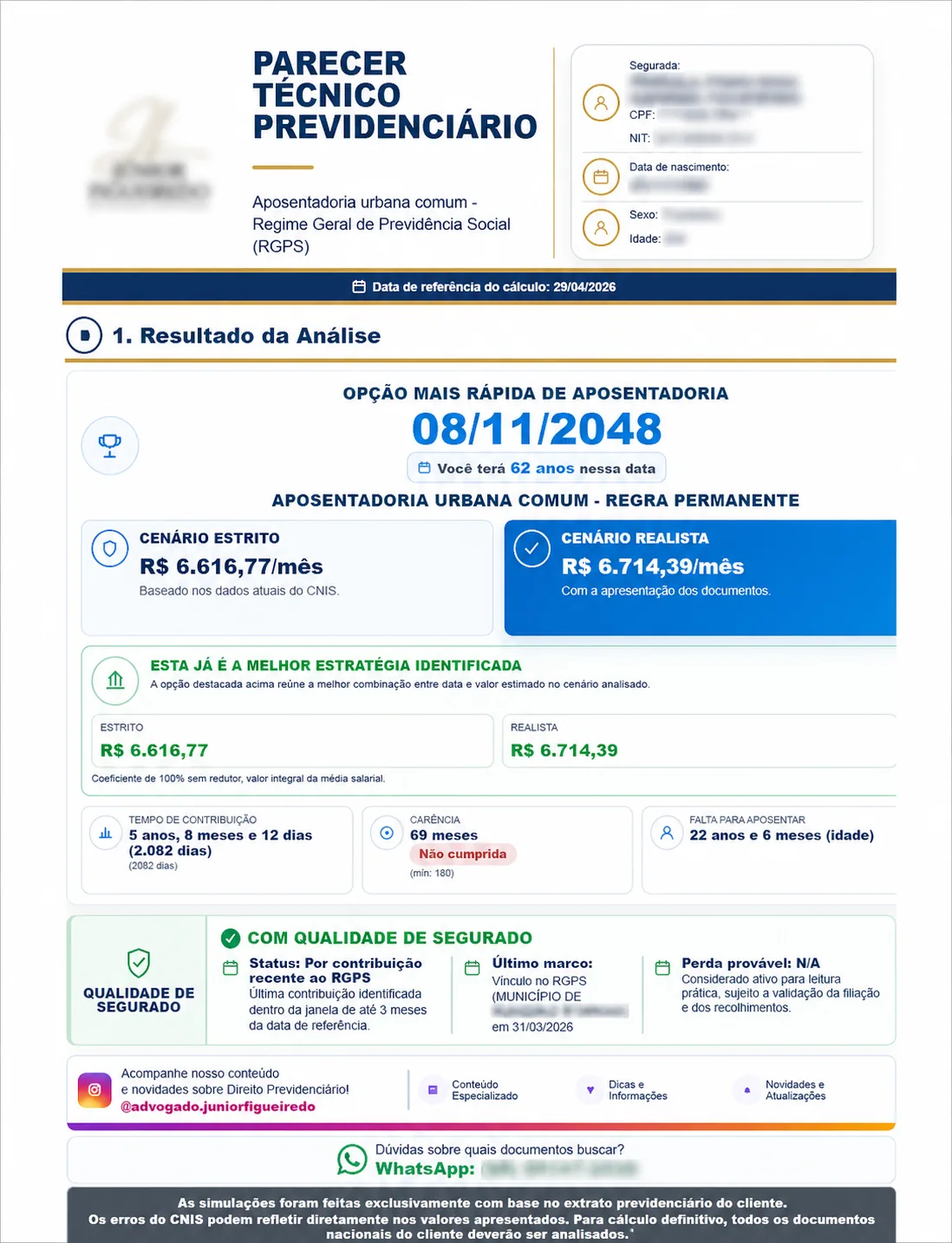 Demonstração da JurisPoint AI transformando CNIS em parecer previdenciário